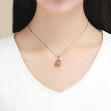 Load image into Gallery viewer, Eve Le S925 Sterling Silver Rose Gold Pendant Hollow Four-leaf Clover Put Zircon Movable DIY Necklace Pendant