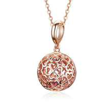 Load image into Gallery viewer, Eve Le S925 Sterling Silver Rose Gold Pendant Hollow Four-leaf Clover Put Zircon Movable DIY Necklace Pendant