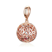 Load image into Gallery viewer, Eve Le S925 Sterling Silver Rose Gold Pendant Hollow Four-leaf Clover Put Zircon Movable DIY Necklace Pendant