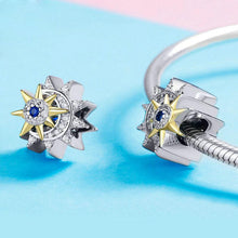 Load image into Gallery viewer, European and American jewelry cross-border hot sale accessories S925 sterling silver jewelry DIY bracelet accessories sun and moon meet charm loose beads