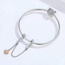 Load image into Gallery viewer, Cross-border hot sale slivercharm sterling silver four-leaf clover safety chain diy bracelet accessories platinum plated jewelry accessories