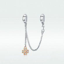 Load image into Gallery viewer, Cross-border hot sale slivercharm sterling silver four-leaf clover safety chain diy bracelet accessories platinum plated jewelry accessories