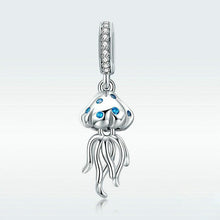 Load image into Gallery viewer, Aphrodite original beaded marine series sterling silver jellyfish pendant S925 platinum-plated pendant diy bracelet accessories