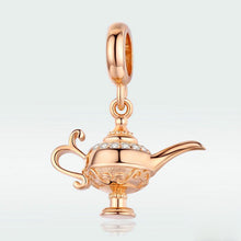 Load image into Gallery viewer, Woshitu Europe and America Hot Sale Pendant Aladdin Magic Lamp S925 Sterling Silver DIY Bracelet Accessories Rose Gold Plated Charm