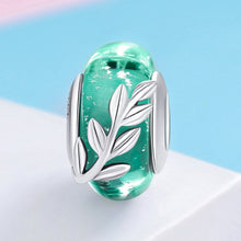 Load image into Gallery viewer, s925 sterling silver glazed beads diy beaded bracelet accessories summer green leaf accessories loose beads SCC863