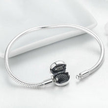 Load image into Gallery viewer, Cross-border hot models European and American popular personality inlaid cat S925 sterling silver bracelet DIY beaded bracelet bracelet