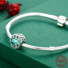 Load image into Gallery viewer, Aphrodite European and American explosion models romantic snowflake S925 sterling silver inlaid gemstone beads bracelet accessories in stock SCC308
