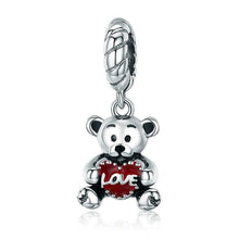 Load image into Gallery viewer, Evele Bear Hug Love S925 Sterling Silver Charm Spot DIY Beaded Ladies Bracelet Accessories SCC521