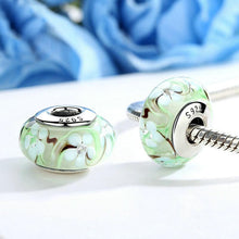 Load image into Gallery viewer, Aphrodite new S925 sterling silver glazed beads diy jewelry accessories Moshang flower glazed beads Y SCZ020