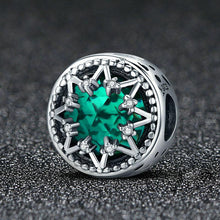 Load image into Gallery viewer, Aphrodite European and American explosion models romantic snowflake S925 sterling silver inlaid gemstone beads bracelet accessories in stock SCC308