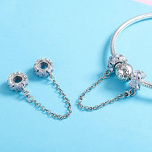 Load image into Gallery viewer, Cross-border explosion of purple flowers S925 sterling silver accessories DIY personality all-match sterling silver safety chain SCC602