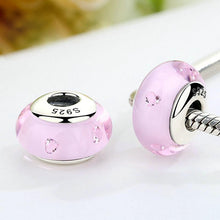 Load image into Gallery viewer, Aphrodite DIY beaded bracelet accessories pink small fresh heart-shaped S925 sterling silver glazed beads all-match