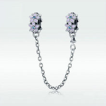 Load image into Gallery viewer, Cross-border explosion of purple flowers S925 sterling silver accessories DIY personality all-match sterling silver safety chain SCC602