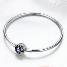 Load image into Gallery viewer, Aphrodite Europe and America Hot Sale Starry Sky S925 Sterling Silver Bangle Bracelet with Blue Gemstone SCB080