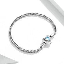 Load image into Gallery viewer, Aphrodite sterling silver s925 simple heart-shaped diy love moonstone bracelet European and American hot selling beaded bracelet naked chain