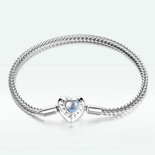 Load image into Gallery viewer, Aphrodite sterling silver s925 simple heart-shaped diy love moonstone bracelet European and American hot selling beaded bracelet naked chain