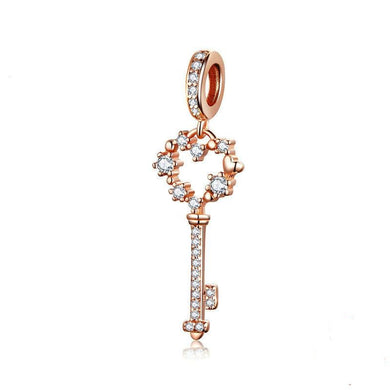 Amazon Source Europe and America Hot Sale S925 Sterling Silver Pendant Rose Gold Key DIY Necklace Accessories Manufacturer