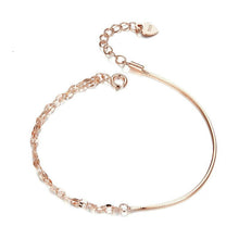 Load image into Gallery viewer, Evele 2020 New Rose Gold Bracelet S925 Simple Fashion European and American Jewelry Sterling Silver Bracelet Girl Jewelry