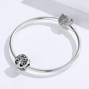 Amazon source sterling silver S925 family tree of life beaded handmade DIY bracelet accessories can open silver beads