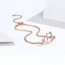 Load image into Gallery viewer, Evelyn original cute cat bracelet rose gold plated sterling silver S925 bracelet European and American popular female jewelry
