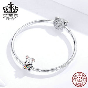 Aphrodite original sterling silver beaded mouse charm cross-border source S925 loose beads handmade diy bracelet accessories