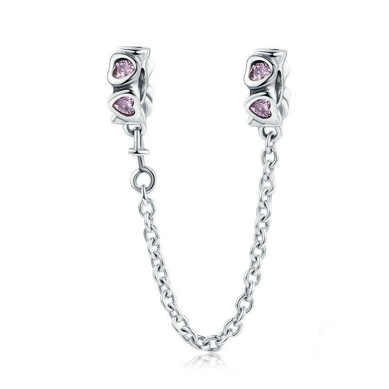 velyn Fragrant Heart S925 Safety Chain Pendant Beaded Bracelet DIY Accessories Hot Sale SCC562