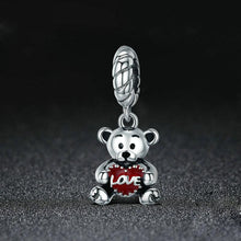 Load image into Gallery viewer, Evele Bear Hug Love S925 Sterling Silver Charm Spot DIY Beaded Ladies Bracelet Accessories SCC521
