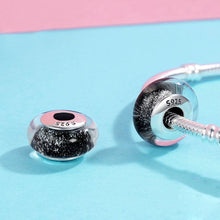 Load image into Gallery viewer, Evele Personality Fashion Black Starry Sky S925 Sterling Silver Fine Glass Bead diy Bracelet Accessories SCZ066