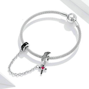 Aphrodite Original Flying Wing Cross Cross-border Explosive Safety Chain Bracelet S925 Sterling Silver Bracelet Accessories Beads