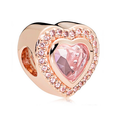 Rose Crystal Heart Link