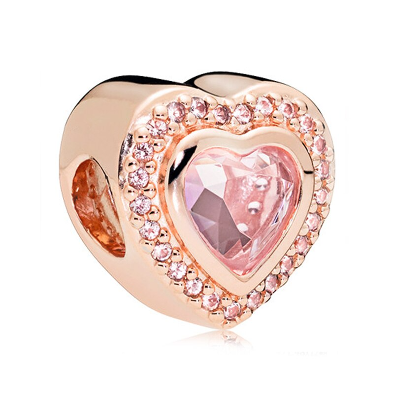 Rose Crystal Heart Link